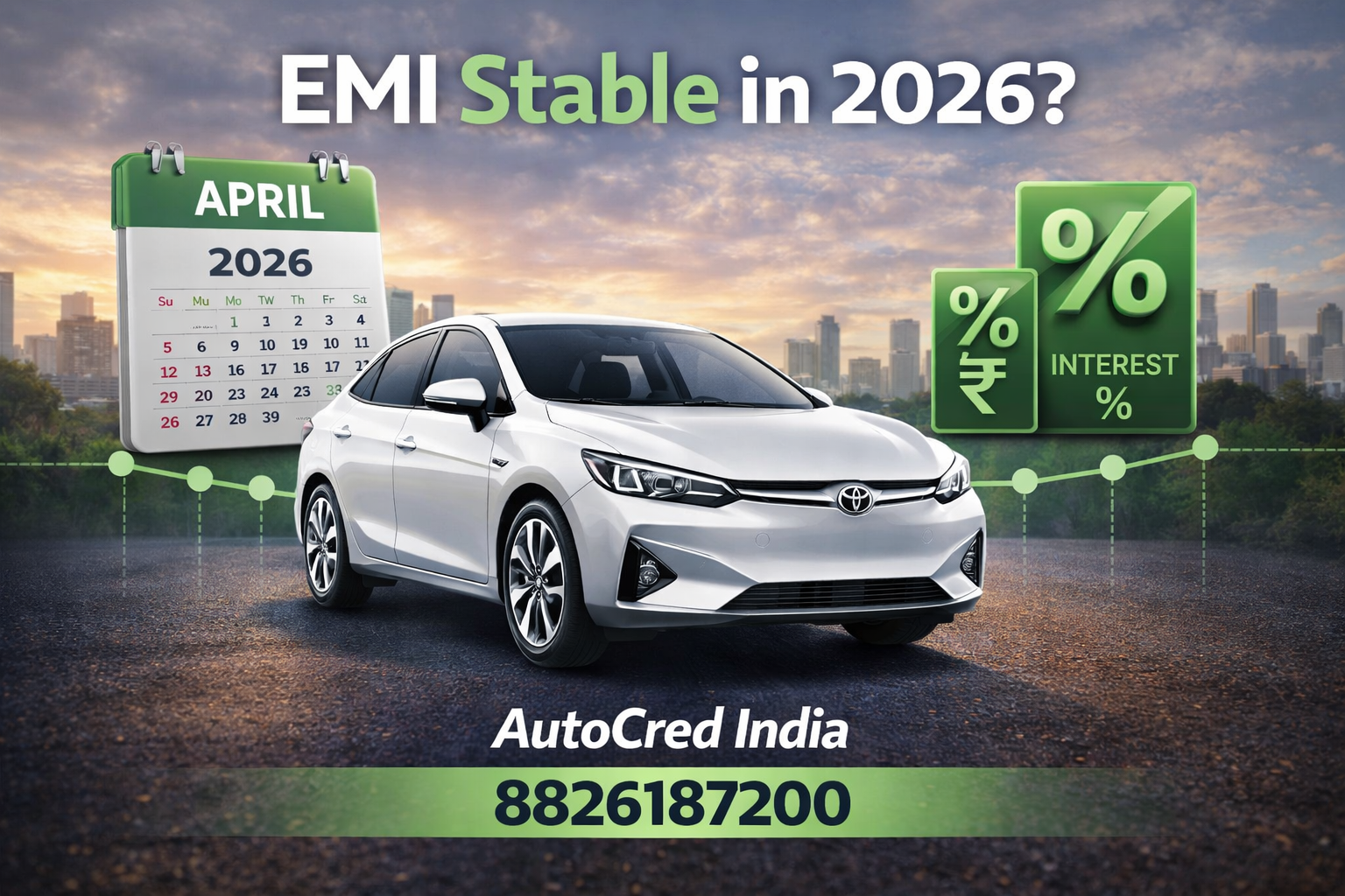 Car loan interest rate trends April 2026 India EMI AutoCred guide