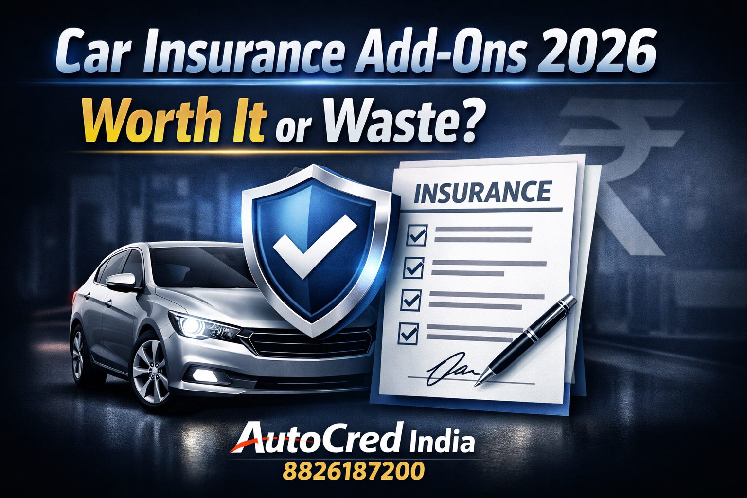 Car loan insurance add-ons guide India 2026 by AutoCred India