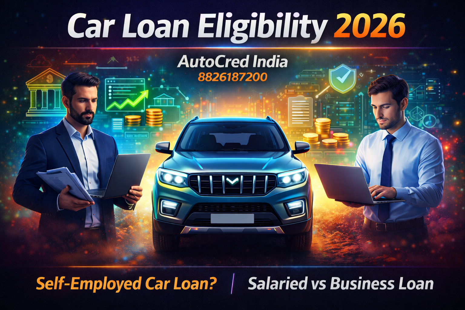 Comparison of car loan eligibility for self employed and salaried applicants in India