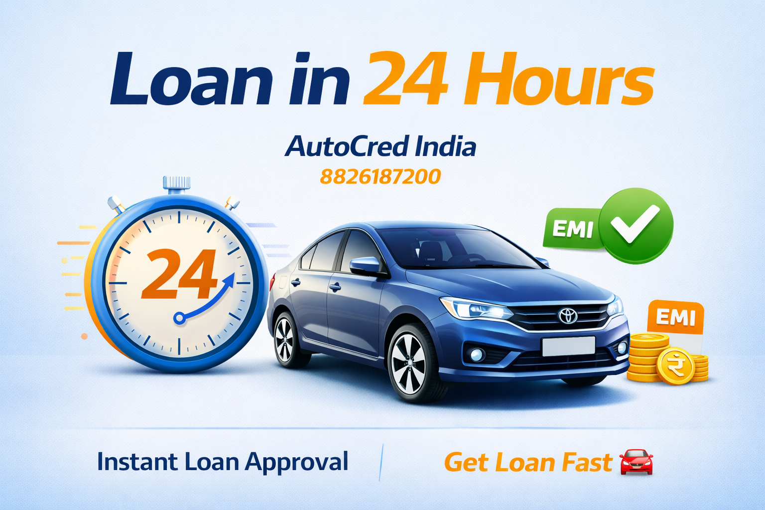 Fast car loan approval process India AutoCred guide