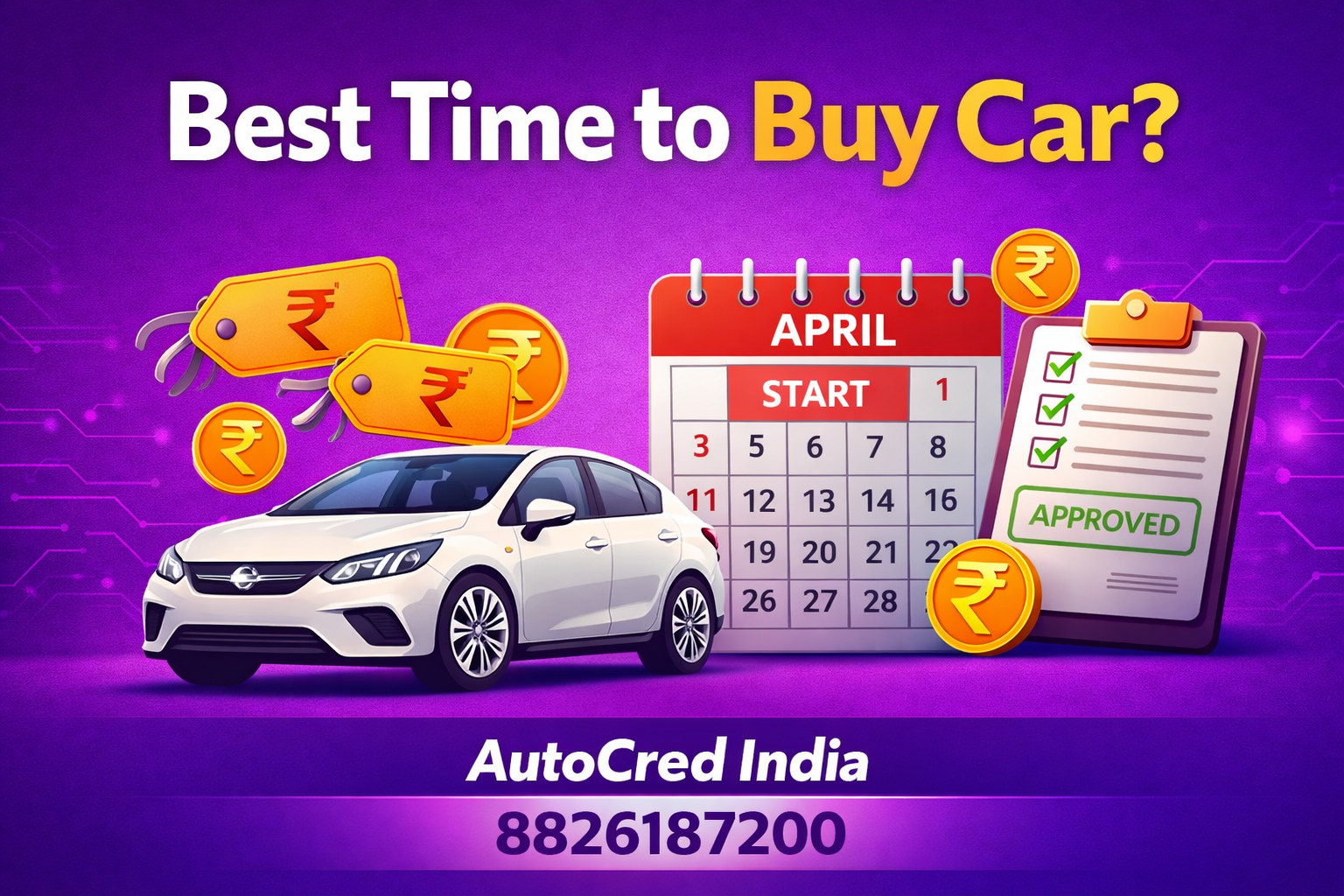 Financial year 2026 best time to buy car on loan India AutoCred guide
