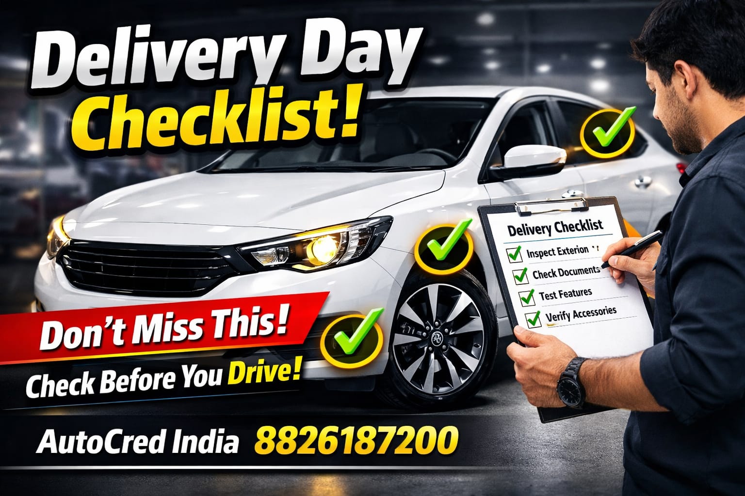 new car delivery checklist India inspection guide