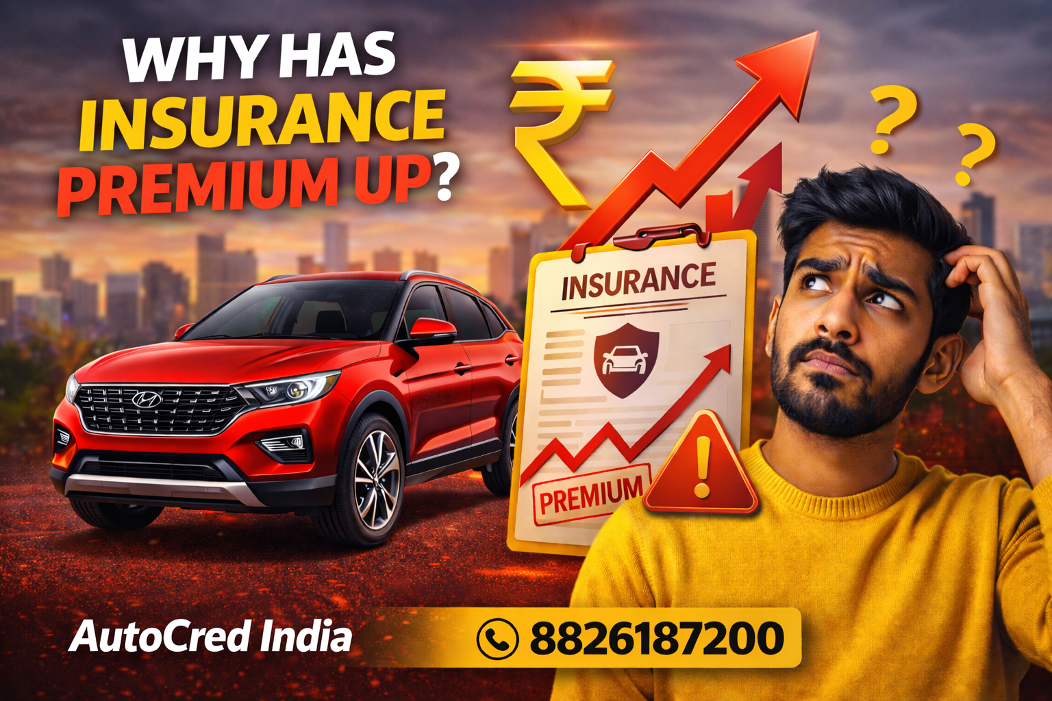 Car insurance renewal premium increase India 2026 AutoCred guide