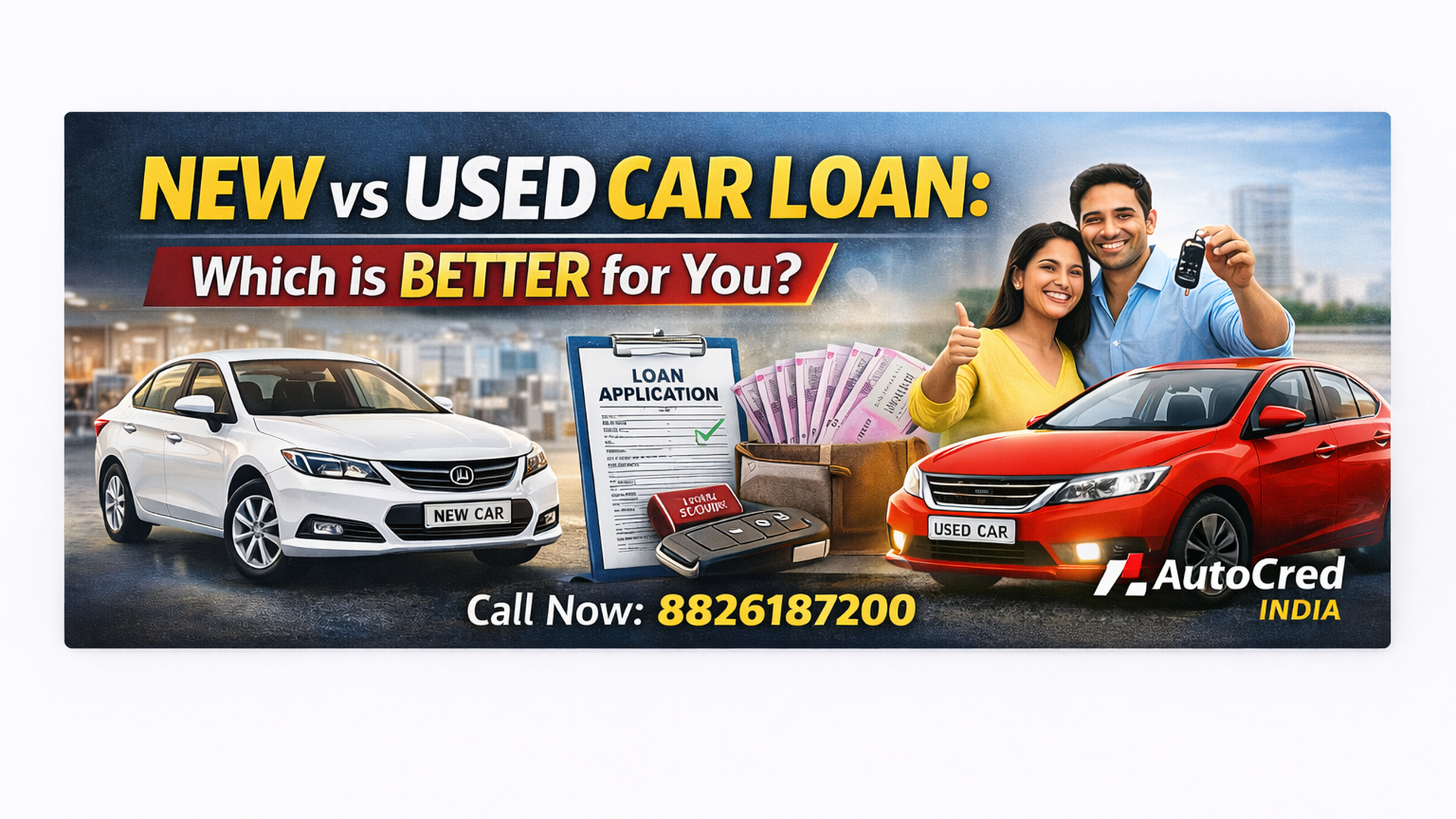 New vs used car loan comparison India 2026 – AutoCred India guide