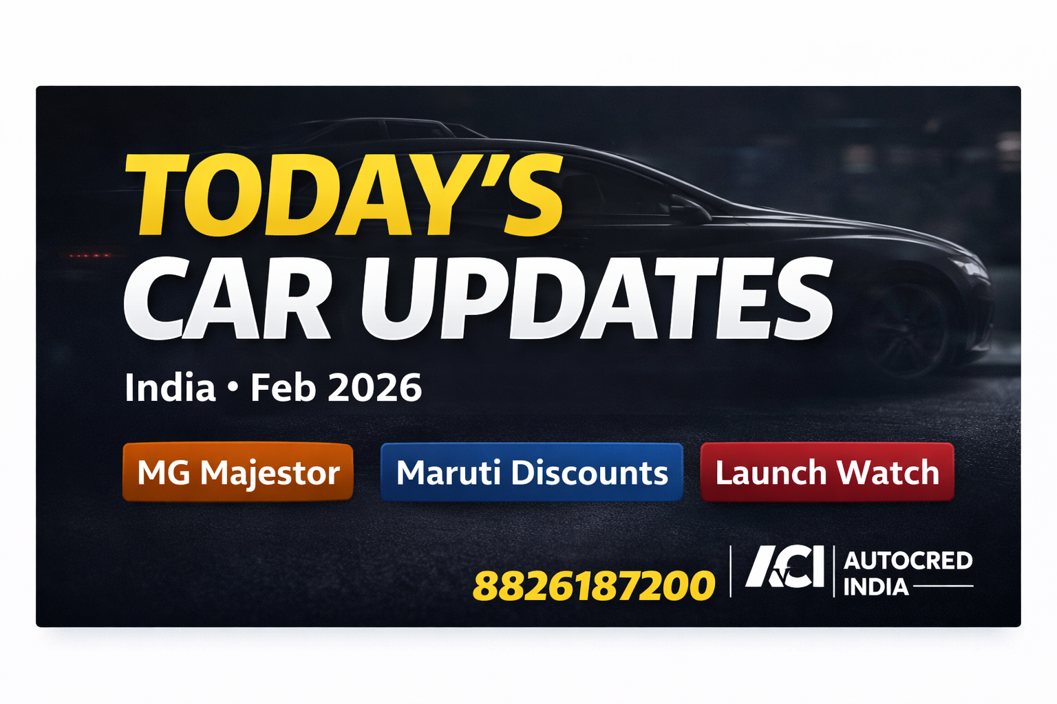 Latest car updates India Feb 2026 – launches, reveals, discounts – AutoCred India