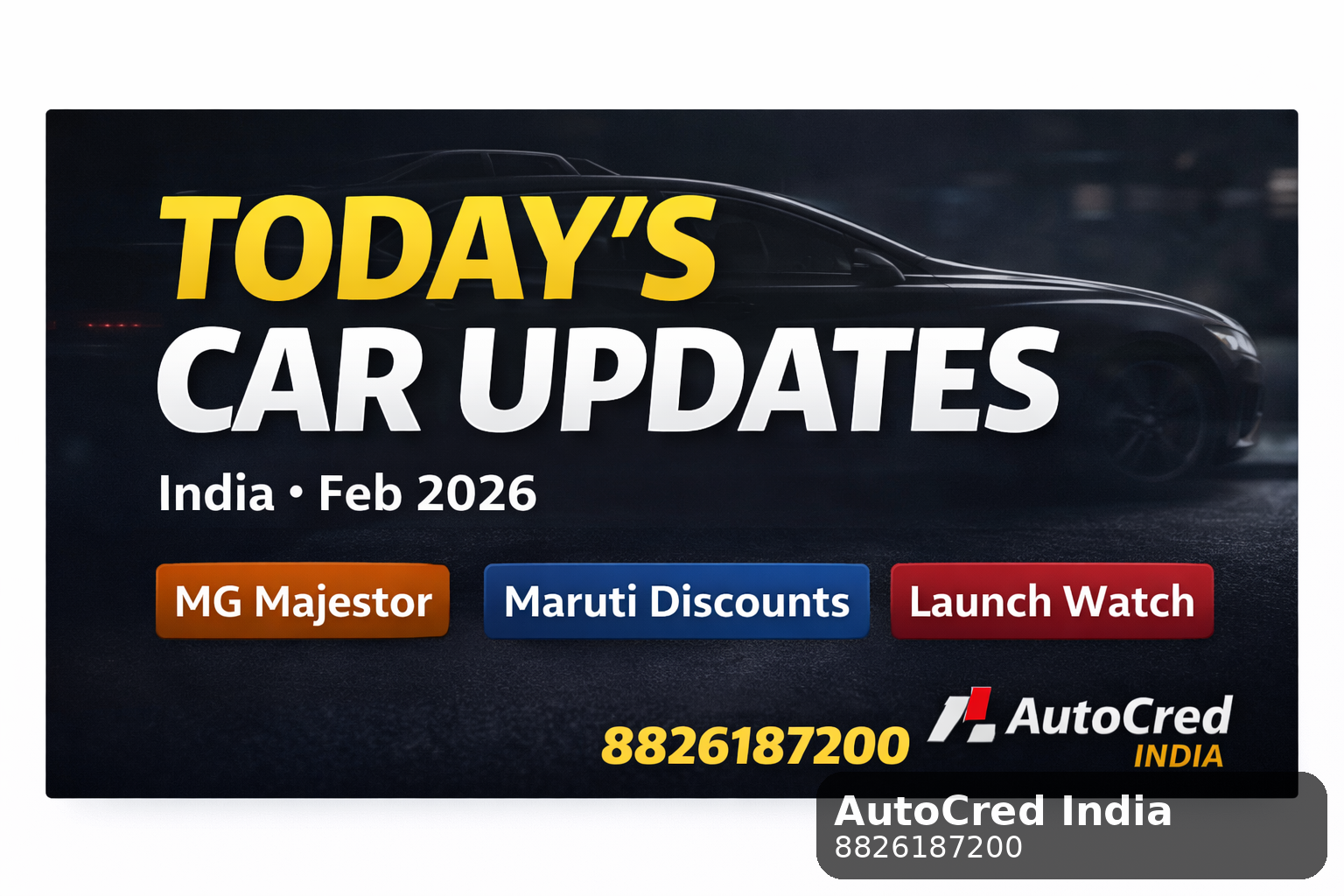 Latest car updates in India Feb 2026 – launches, discounts, spy shots – AutoCred India